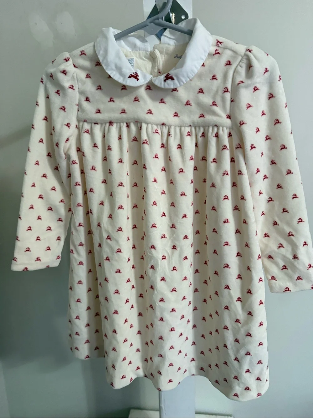 Ralph Lauren Reindeer-Print Velour Dress